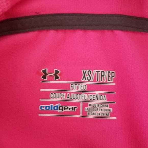 Under Armour ColdGear Hoodie Pullover Thumbholes Stretch Pink Size XS - Picture 11 of 14